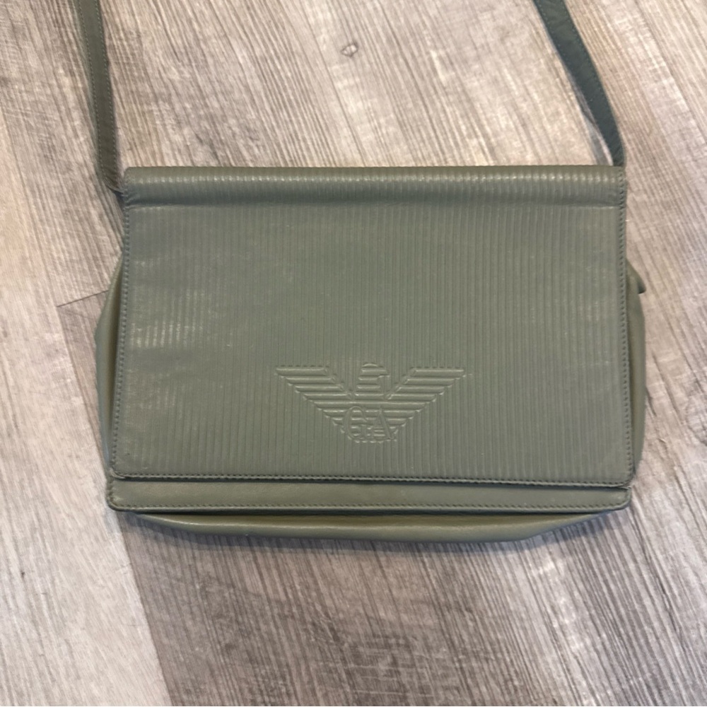 Vintage Giorgio Armani Valextra Sage Green Crossbody Bag